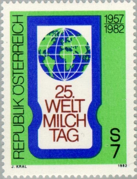 Austria 1982 MNH Stamps Scott 1211 World Milk Day Food Globe