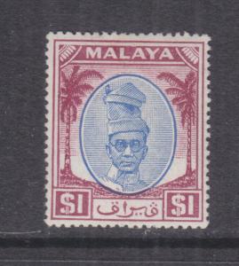 MALAYA, PERAK, 1950, Sultan $ 1.00 Blue & Purple, lhm.