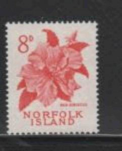 NORFOLK ISLAND #33 1960 8p FLOWER MINT VF LH O.G bb