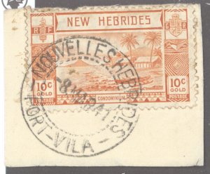 New Hebrides- British, Sc #51, Used, w/Port-Vila on pce