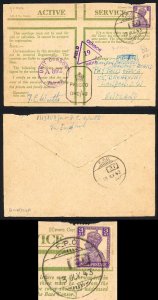 India 1943 Active Service Field Post Office Censored Cover