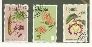 Uganda #127-29 Used Single (Complete Set) (Flora) (Flowers)