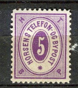 DENMARK; HORSENS BYPOST Local Telefon issue 1886 Mint hinged 5ore. value