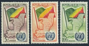 Congo PR 93-95, MNH. Michel 6-8. Admission to UN, 1961. Flag, Map.