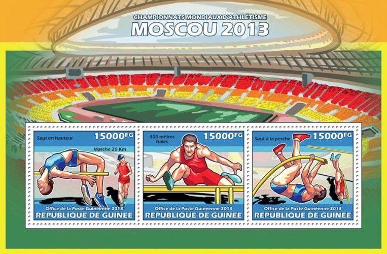 Athletics Leichtathletik Sports Moscow 2013 Guinea MNH stamp set