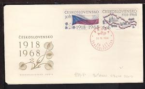 Czechoslovakia 1968 U/A FDC BIN 22381