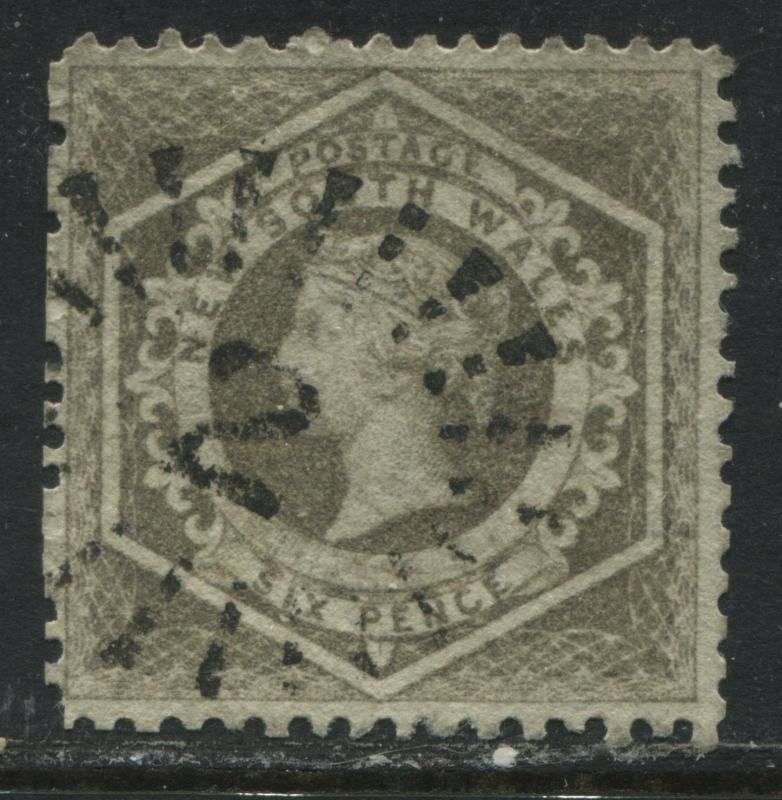 New South Wales QV 1859 6d gray used