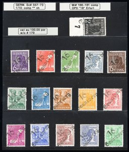 Germany Stamps # 557-73 MNH VF Scott Value $100.00