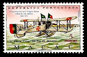 Macau / Macao Sc#427 Lisabon-Rio de Janeiro Flight (1972) MNH