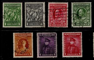 Newfoundland #183-189 Various Definitives Used