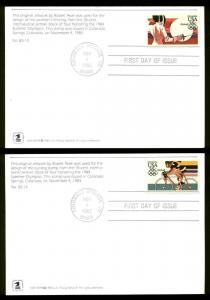 C109-C112 35c OLYMPICS  FDC COLORADO SPRINGS, CO  SET of 4 USPS MAXI CARDS
