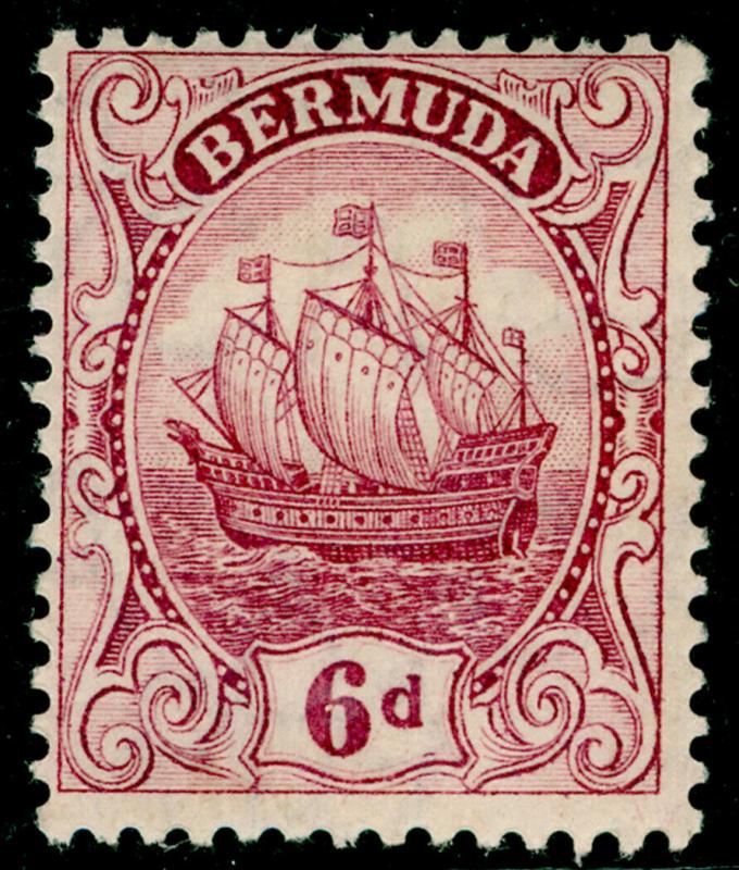 BERMUDA SG50a, 6d pale claret, LH MINT. Cat £11.