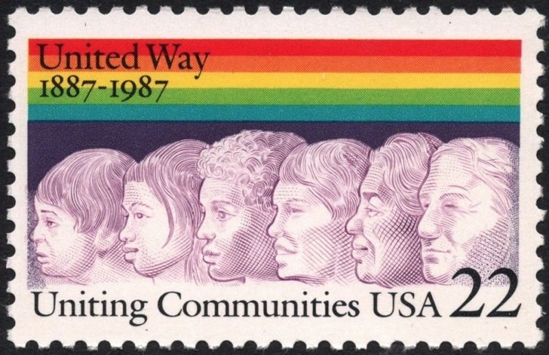 SC#2275 22¢ United Way 100th Anniversary Single (1987) MNH