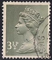 Great Britain #628 3 1/2P Queen Elizabeth 2, Stamp used F-VF