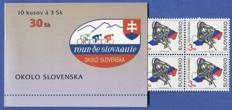 R784 -  SLOVAKIA 1996 Cyclling Tour of Slovakia  Complete Booklet 10 MNH stamps