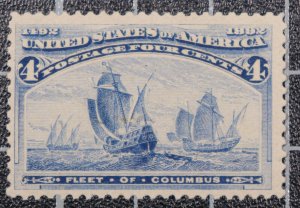 Scott 233 - 4 Cents Columbian - MNH - Nice Centering - SCV - $160.00