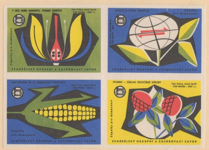 Czechoslovakia Block of 4 Advertising Stamps Agricultural Marketing & Supply Co.