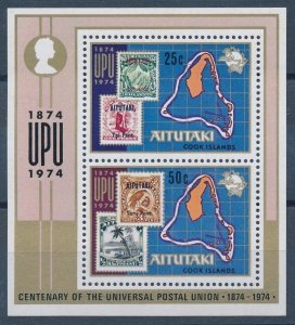 [116494] Aitutaki 1974 100 Years UPU stamps on stamps Souvenir Sheet MNH