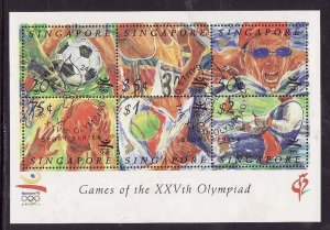 Singapore-Sc#621-6a- id6-unused NH set+sheet- Sports-Barcelona Olympics-1992-