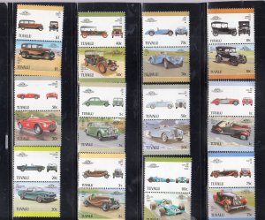 TUVALU #414-425 1987 AUTOMOBILES MINT VF NH O.G PAIRS