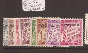 French Andorra Postage Dues SC J1-8 MOG (8dcn) 