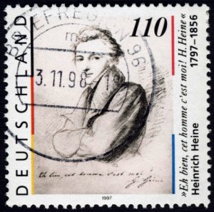 Germany #1984 110pf Used (Heinrich Heine, Poet, 1797-1856)