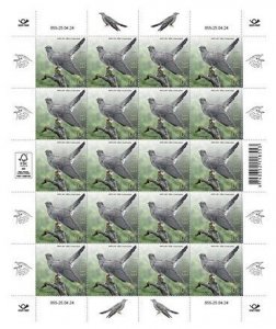 Estonia Estland Estonie 2024 Bird of the year Common cuckoo Omniva sheetlet MNH