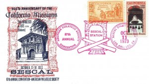 US SPECIAL EVENT CACHET COVER CALIFORNIA MISSIONS SAN FRANCISCO de ASIS SESCAL