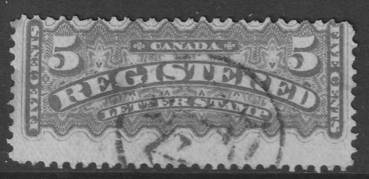 Canada Registered #F2, Fancy Crown Cancel,  Clean Back, (~2038)