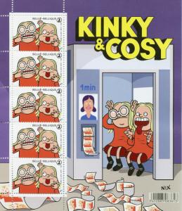 Belgium 2017 MNH Kinky & Cosy Under Pressure Nix 5v M/S Comics Cartoons Stamps