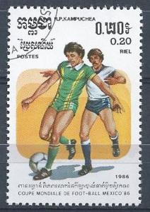 Cambodia SC# 645 - CTO - 1986 World Cup Soccer