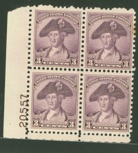 United States #708 Mint (NH) Plate Block