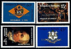 HERRICKSTAMP BARBUDA Sc.# 942-45 U.S. Constitution