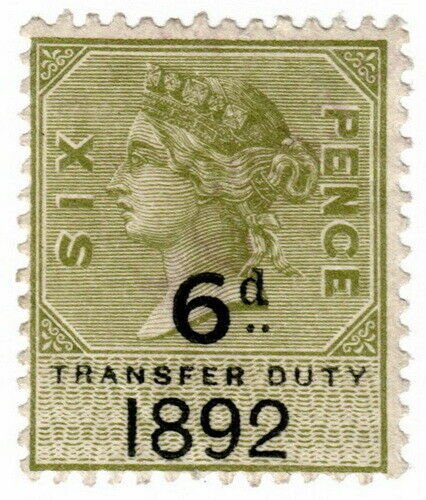 (I.B) QV Revenue : Transfer Duty 6d (1892) 