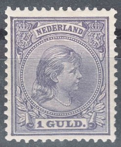 Netherlands 1891 1 Gulden Mi#44 mint hinged extra fine