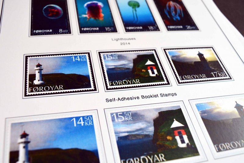 COLOR PRINTED FAROE ISLANDS 2011-2020 STAMP ALBUM PAGES (38 illustrated pages)