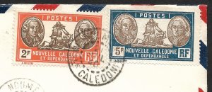 Doyle's_Stamps: Quality First Flight Cover New Caledonia to Canton Island