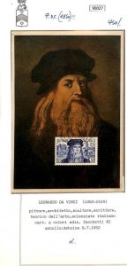 90027 - FRANCE - Postal History - FDC MAXIMUM CARD 1952 - Leonardo da Vinci RARE-