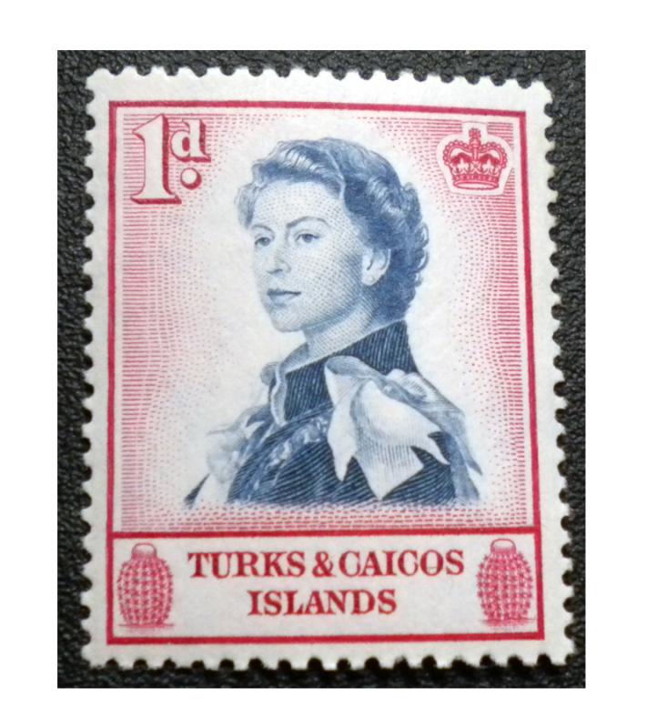 BRITISH TURKS AND CAICOS STAMP. YEAR 1957 - 60. SCOTT # 121. UNUSED