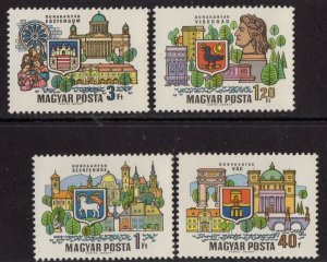 Thematic stamps HUNGARY 1969 DANUBE TOWNS 2457/60 mint