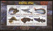 UZBEKISTAN SHEET MARINE LIFE EXOTIC FISHES