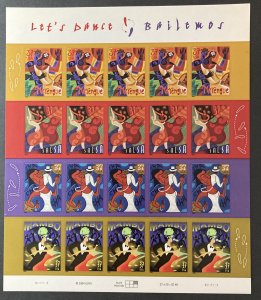 U.S. 2005 #3939-42 Sheet, Let's Dance, MNH.