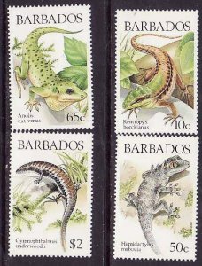 Barbados-Sc#723-6- id9- unused NH set-Lizards-1988-please note that there is