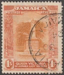 Jamaica, stamp, Scott#83, used, hinged,  monument, 1s