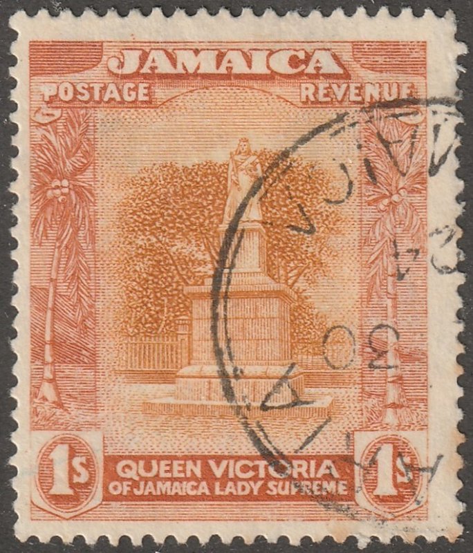 Jamaica, stamp, Scott#83, used, hinged,  monument, 1s