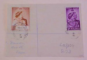 NIGERIA   #63 cat.$32.50 FOR STAMP OFF COVER THI IS A FRONT ONLY REGISTERED 