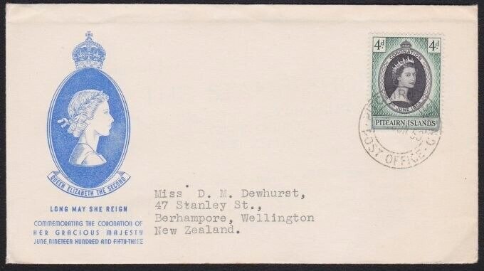 PITCAIRN 1953 Coronation commem FDC........................................B3580