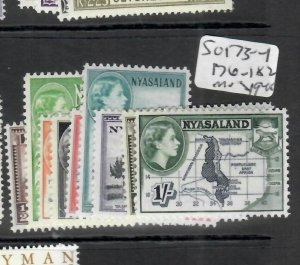 NYASALAND  (PP1510B) QEII  SG 173-4, 176-182  MOG 