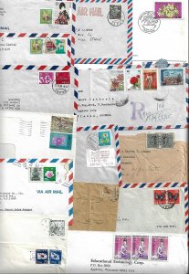 CHINA JAPAN KOREA SINGAPORE 1970 80s COLLECTION OF 70+ COVERS TO US DIFFERENT