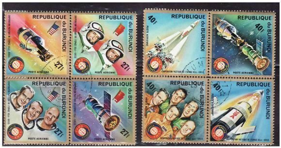 Burundi - Apollo-Soyuz Space Test 4 Blks of 4 477/C217